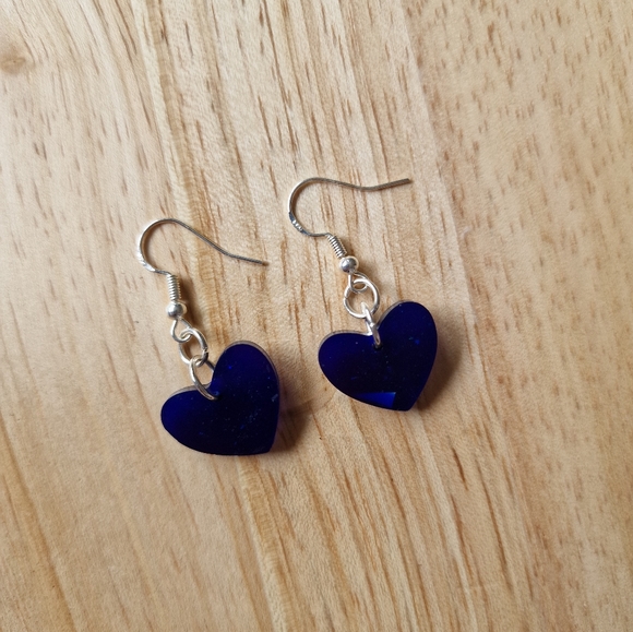925 silver Jewelry - Brand new 925 silver Blue heart earrings